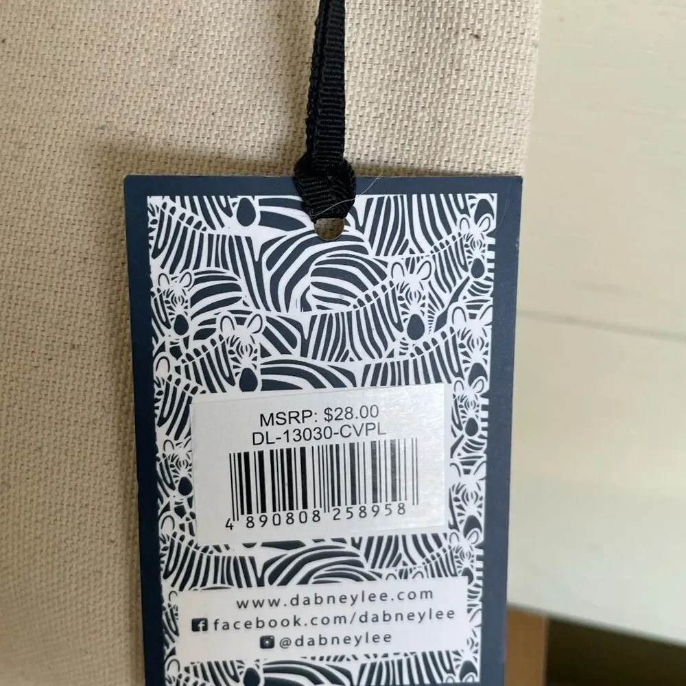 Dabney Lee Tropical Leaf Canvas Cosmetic Bag Travel Pouch NWT